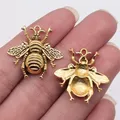 10pcs 25x25mm Antique Gold Color Plated Antique Bronze Plated Antique Silver Plated Bee Charm For