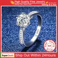 Never Fade 100% Real 925 Sterling Silver Ring Women Fine Jewelry Round Cut 1 Carat Lab Diamond