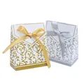 10Pcs Gold Silver Paper Candy Box Gift Bag Wedding Gift Packaging Baby Shower Favors Birthday Party