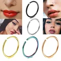 2pcs 20G 0.8mm Thin Fake Nose Ring Septum Helix Nostril Piercing Labret Lip Fake Piercing Titanium