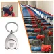 23MM One Euros Europe Metal Shopping Trolley Coin Holder Keychain Portable Carts Token Keyring