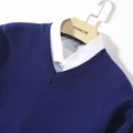 Men's Cashmere Cotton Blend Warm Pullovers Sweater V Neck Knit Winter New Tops Male Wool Knitwear