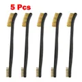 5Pcs 175mm Steel Wire Brush Double Head Nylon Steel Brass Wire Cleaning Brushes Ndustrial Metal Rust