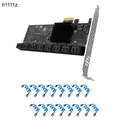 SATA PCIE 1X Adapter 16 Port SATA3.0 PCI Express Controller PCI to Sata Riser Expansion Card SSD Bit