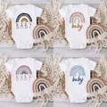 Rainbow Baby Print Newborn Clothes Baby Summer Rompers Infant Body Short Sleeve Baby Toddler