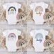 Rainbow Baby Print Newborn Clothes Baby Summer Rompers Infant Body Short Sleeve Baby Toddler