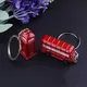 New London Red Bus Key Chain Post Mail Box Key Holder Telephone booth Charm Pendant Keychain For Men