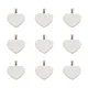 Pandahall 10pcs Heart Stainless Steel Stamping Blank Tag Pendants Charms With Snap on Bails For