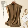 Acetate Satin Women Shirt Sleeveless New Temperament V-neck Silk Shirt Acetate Silk Top Sleeveless