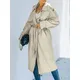 Women's Jackets Double Breasted Long Trench Female Coat Classic Lapel Long Sleeve Windproof Overcoat