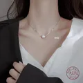 HI MAN 925 Sterling Silver Korean INS Pearl Pendant Necklace Women Elegant Anniversary Gift Jewelry