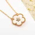 2023 New Rose Gold Natural White Fritillaria Plum Blossom Necklace for Women's Fashion Luxury Brand