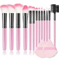 13 Pcs Pink Makeup Brushes Set Foundation Blush Powder Eyeshadow Lip Blending Beauty Makeup Tool