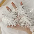 1Pc Sequins Embroidery Lace Appliques For Wedding Dresses Rhinestone Lace Applique Patches