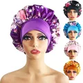 Super Gi-Ant Sleep Cap Silk Hair Bonnet Cheveux Nuit Bonnets Hat Head Cover Satin Wide Band Adjust