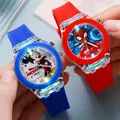 Disney Spiderman Watch Kids Luminous Watch Cute Silicone Mickey Colorful Lights Watch Gifts for