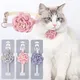 Cat Collar Adjustable Bow Tie Cat Flower Collar Safety Button Tie Necklace Puppy and Cat Gift Pet