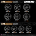 BNDS 1/64 ABS Wheels Gun Metal With Rubber Tires Assembly Rims Modified Parts for Model Cars