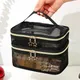 Large-Capacity Black Mesh Makeup Case Organizer Storage Pouch Casual Zipper Toiletry Wash Bags Make