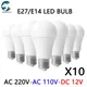 10pcs LED Bulb Lamps E27 E14 AC220V 110V 120V DC12V-85V 24 Light Bulb power20W 18W 15W 12W 9W 5W 3W