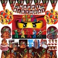 Cartoon Ninja Theme Birthday Party Decorations Tableware Cup Plate Tablecloth Balloon Background