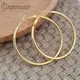 Gold Hoop Earrings 24K Yellow Gold Plated Round Big Circle Piercing Earring Set For Women