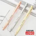 New Metal Ballpoint Pen Rose Gold Pen Custom Logo Advertising Ballpoint Pen Lettering Engraved Name