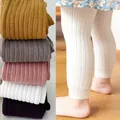 Spring Autumn Legging for Girls Children Solid Color Cotton Ribbed Pants Kids Newborn Knitting