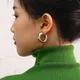 Badu Chunky Gold Hoop Earrings Lightweight Silver Open C-Shaped Stainless Steel Earrings for Women