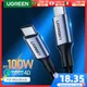 UGREEN 100W USB Type C to USB C Cable for Samsung Galaxy S21 Fast Charger Cable 5A for Macbook