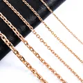 1.6/2.4/3/4/5mm widt Stainless Steel Rolo Link Chain Rose Gold Color Girl Necklace Pendant Fashion