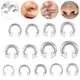 ZS 1PC 2/4/6/8G Spike Horseshoe Nose Ring Stainelss Steel Cone Large Gauge Piercings Internal