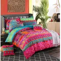 Boho Plain Print Quilt Cover Pillowcase 3PC Set постельное бельё евро King Size Bedding Set European