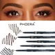 PHOERA Double Ended Eye Brow Pencil Eyebrow Comb Brows Tattoo Waterproof Longlasting Microblading