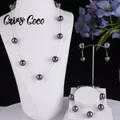 Cring Coco Women Black Pearl Necklace Set 2024 New Design Accessories Necklaces Hawaiian Polynesian