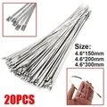 20pcs Stainless Steel Cable Ties Length 150/200/300mm Self-sealing Cable Zipper Tie Multi-Purpose