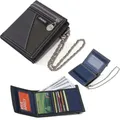 2020 New Fashion Men Boys Girls Plain Canvas Tri-Fold Wallet Card Cash Wallet with Chain