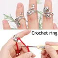 New DIY Knitting Loop Crochet Tool Multi Style Ring Finger Wear Thimble Yarn Adjustable Open Finger