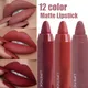 12 Colors Sexy Matte Lipstick Waterproof Long Lasting Color Rendering Non-stick Velvet Lips Liner