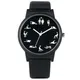 Creative Fun Quartz Watch for Men Black Dial Quartz Watches Comfortable Black Leather Strap