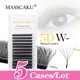 5case/lot High Quality Masscaku 4D/5D/6D W Shape Eyelash Extensions 8-15mm All Size W Type
