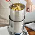 Kitchen Deep Frying Pot 304 Stainless Steel Kitchen Fryer With Strainer Tempura Fryer Pan Chicken