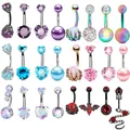 4PC Claw Belly Button Piercing Set Surgical Steel Crystal Belly Piercing Bulk Women Bee Navel Bar