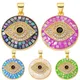 Juya Handmade 18K Real Gold Plated Opal Shell Round Turkish Greek Evil Eye Charms For DIY Luxury