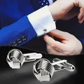 1Pair Quality Mens Stainless Steel Shirt Cufflinks French Round Knot Shirt Cuffs Suit Accessories