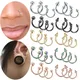 1Pair Steel Circular Barbell Horseshoe 18G 16G Lip Eyebrow Nose Septum Piercings Hoop Ear Cartilage