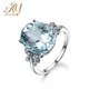 Anillos Yuzuk Silver Hot Jewelry Ring Aquamarine Trendy Party FashionSilver Rings Jewelry Woman