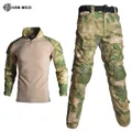 HAN WILD Military Shirt Tactical Army Uniform Combat Shirt Men Clothing Multicam Camouflage Hunting