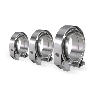 Stainless Steel 2.5" 3" 4" Quick release V Band Clamp 63mm 76mm Turbo Exhaust Pipe Vband Clamp Male Female Flange V Clamp Kits