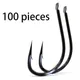 100 pcs Fish Hooks High-Carbon Steel Crooked Barbs Fishing Hooks Fishing Gear Supplies fishing